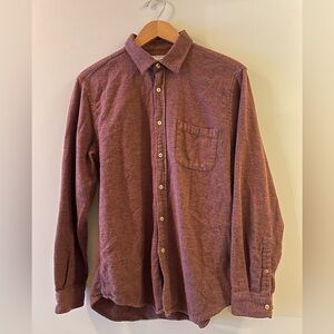 Men's Casual Button-Down Shirt - Maroon